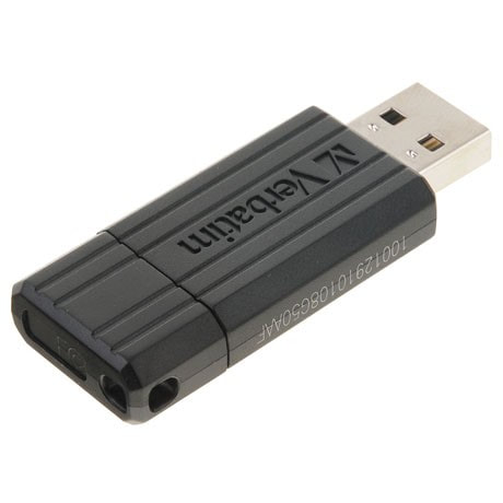 The Verbatim “PinStripe” USB Drive utilises a pull-mechanism which protects the USB connector without requiring a separate cap.
